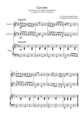 Gavotte (Rosine, ou L'épouse abandonnée) - arr. for 2 Violins & Piano ("I'll Second This" Series)