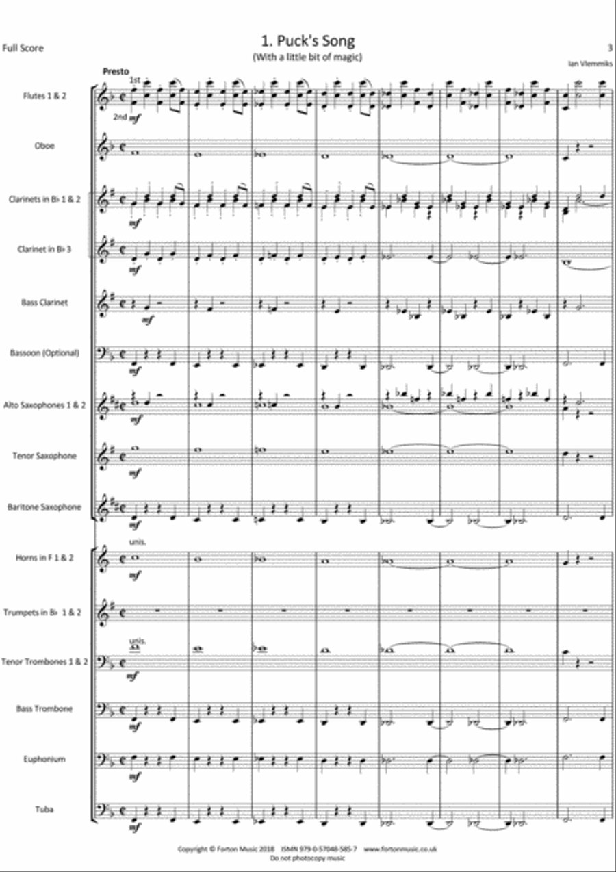 Midsummer Miniatures Concert Band scores gallery preview page 2