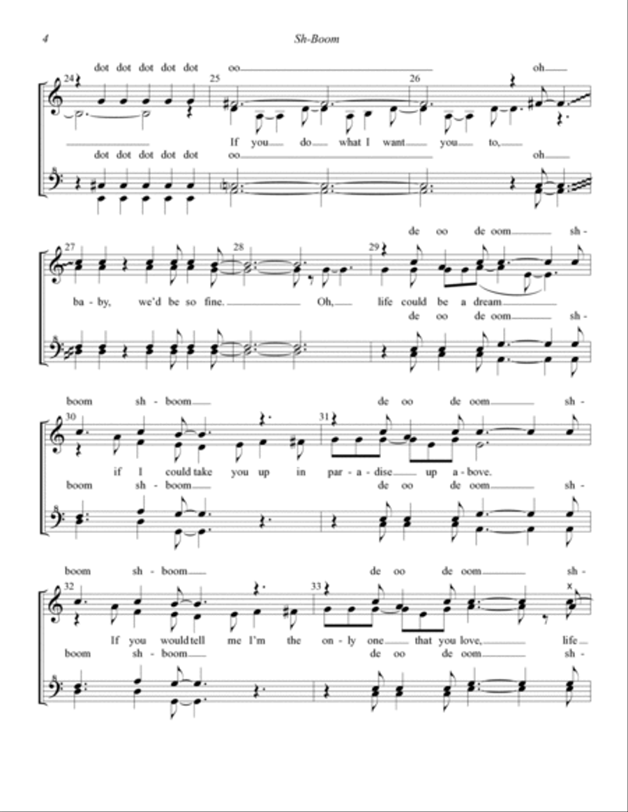Sh-Boom (Life Could Be A Dream) (arr. Dave Briner) SSAA scores gallery preview page 4