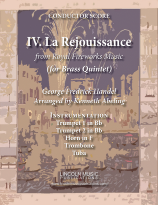 Book cover for La Rejouissance from Royal Fireworks Music (for Brass Quintet)