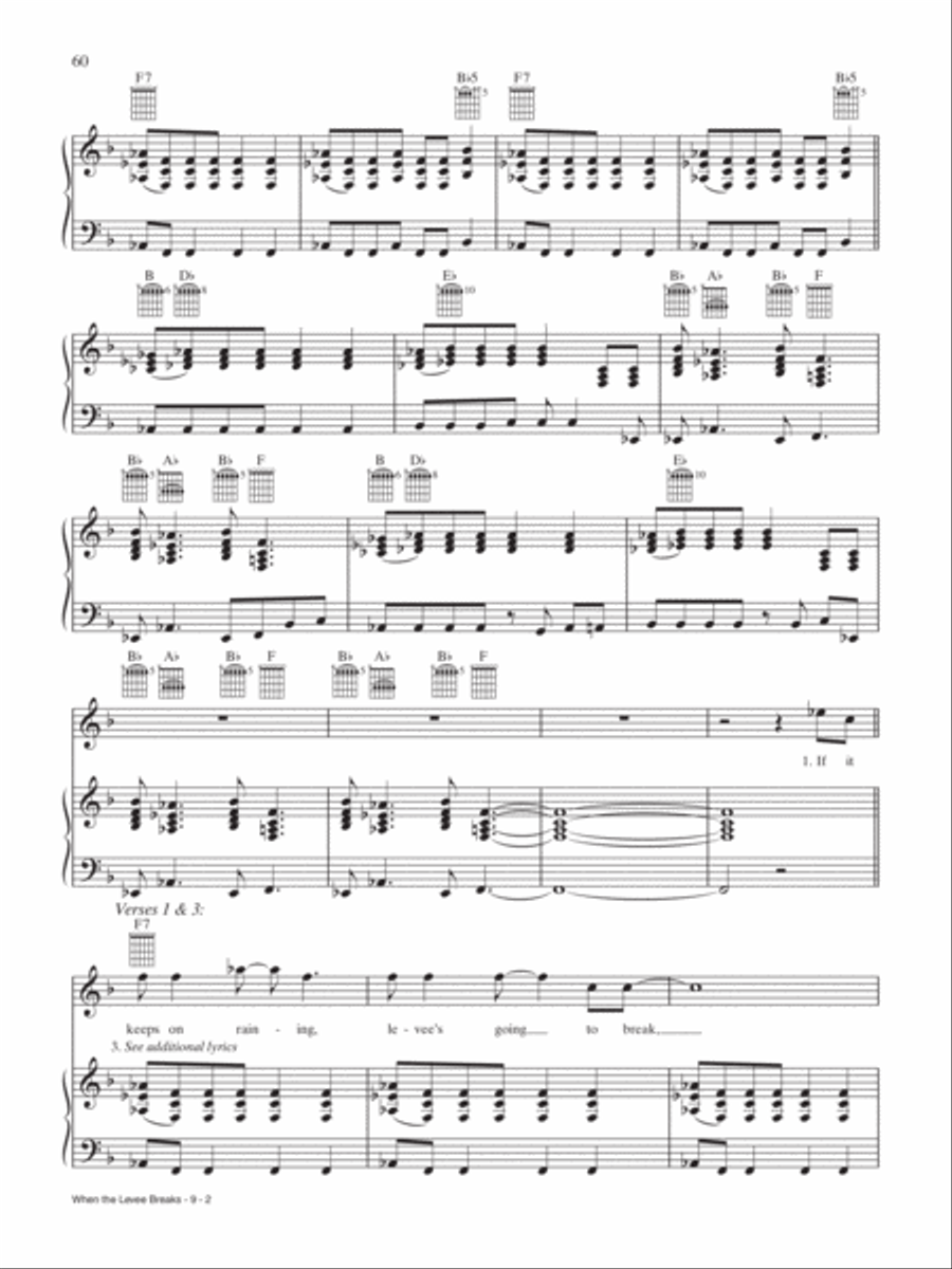 When the Levee Breaks Piano, Vocal, Guitar scores gallery preview page 2