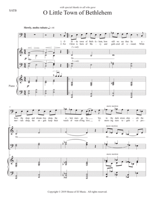 Book cover for O Little Town of Bethlehem (Alternate Melody) - Solo with SATB choir
