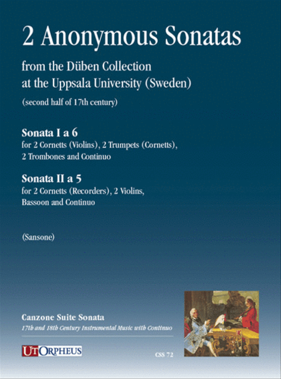 2 Anonymous Sonatas from the Düben Collection at the Uppsala University (Sweden) (second half of 17th century) Score scores gallery preview page 1