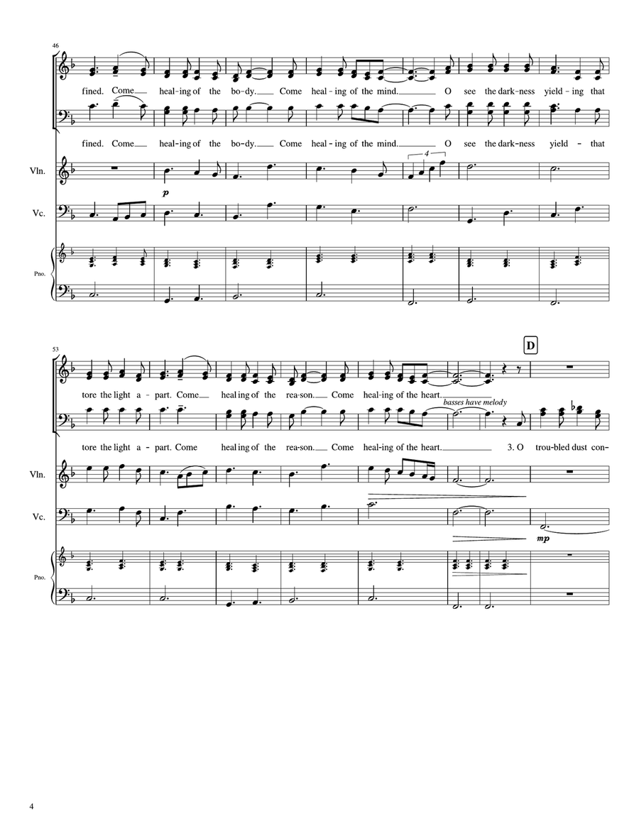 Come Healing 4-Part scores gallery preview page 4