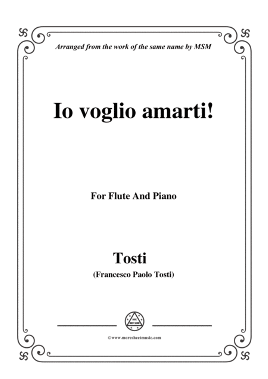 Tosti-Io voglio amarti!, for Flute and Piano Flute Solo scores gallery preview page 1