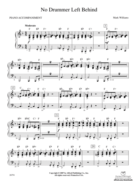 No Drummer Left Behind: Piano Accompaniment