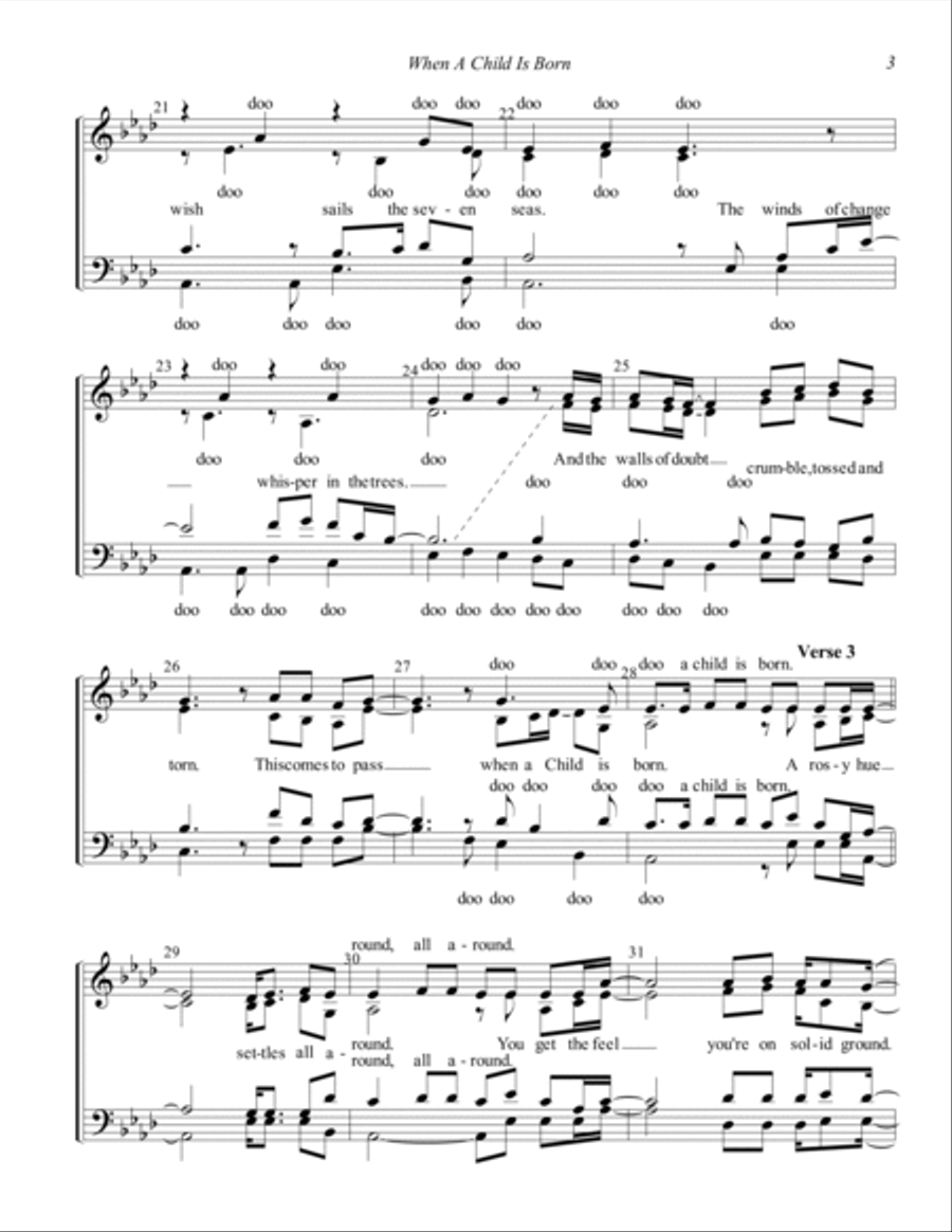 When A Child Is Born When A Child Is Born 4-Part scores gallery preview page 3