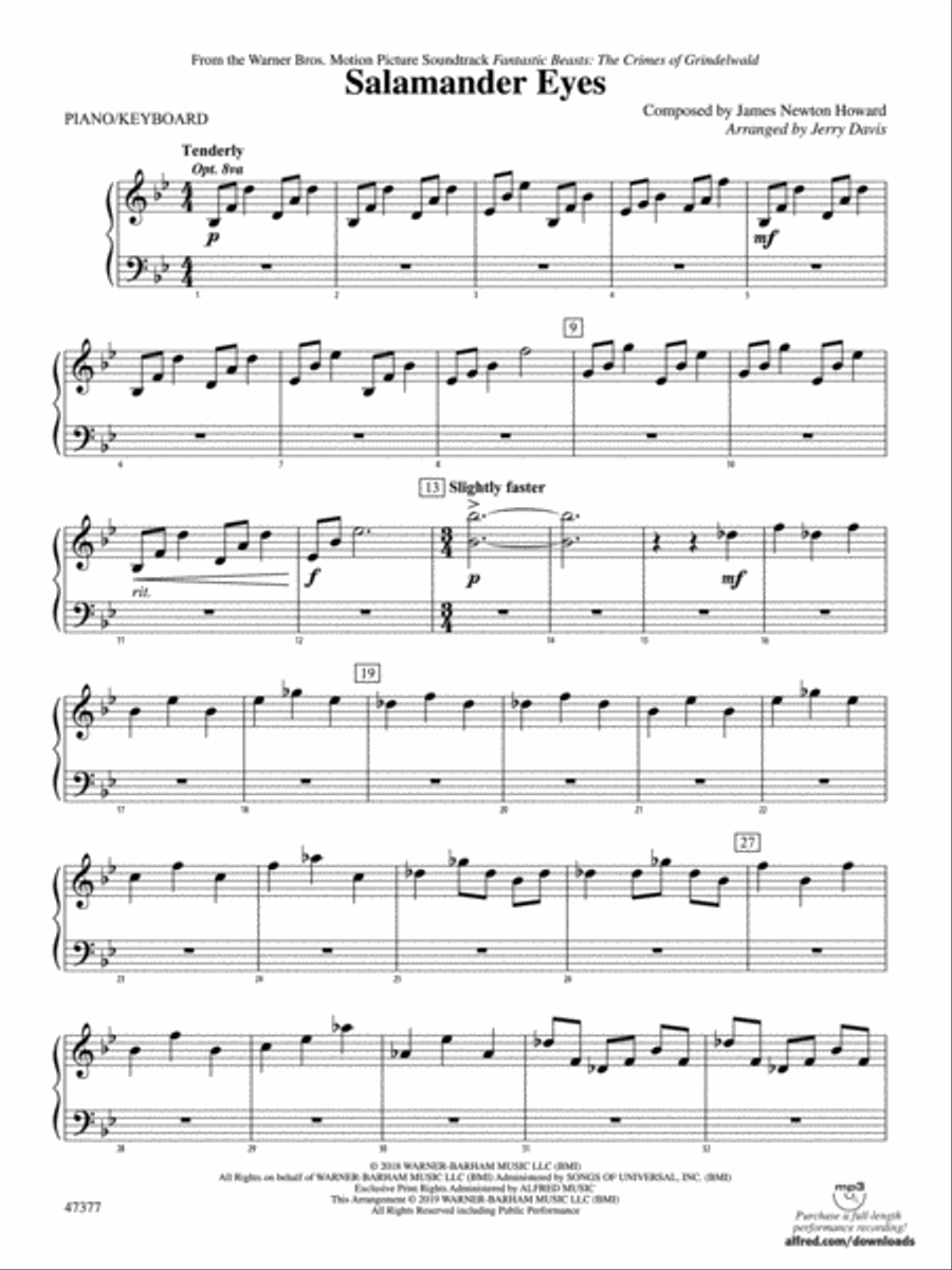 Salamander Eyes: Piano Accompaniment Concert Band scores gallery preview page 1