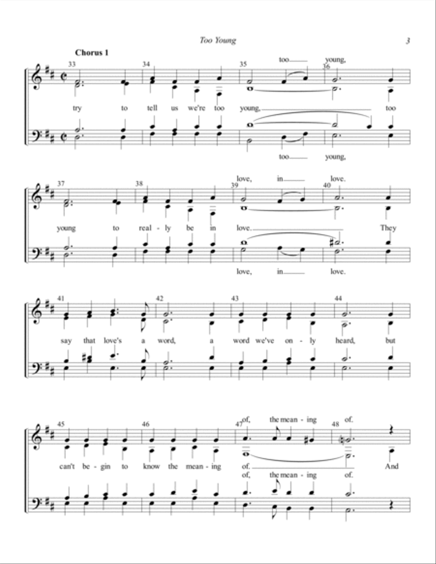 Too Young 4-Part scores gallery preview page 3