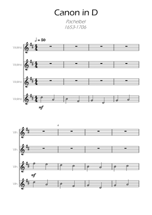 Book cover for Canon in D - Pachelbel - Violin Quartet