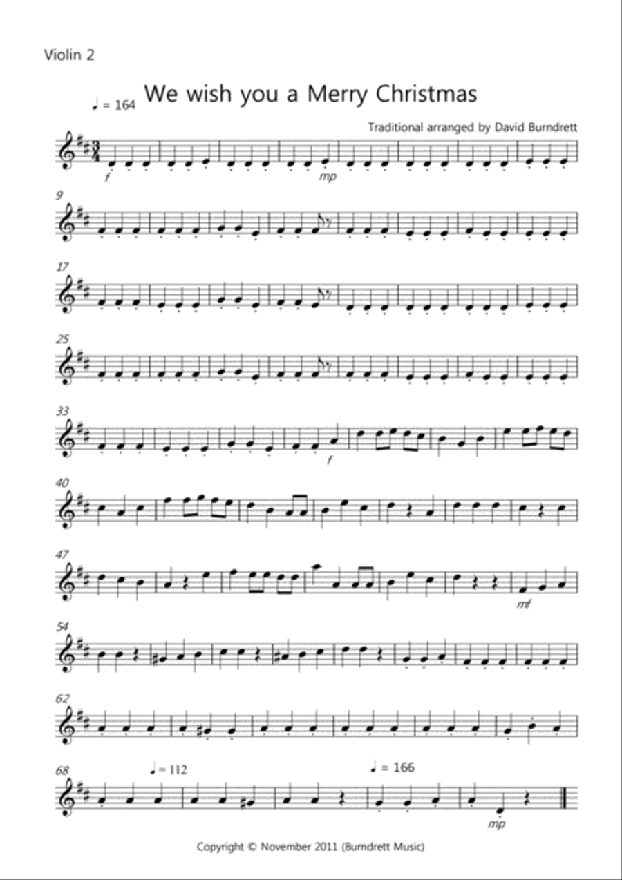 We wish you a Merry Christmas for String Quartet String Quartet scores gallery preview page 6
