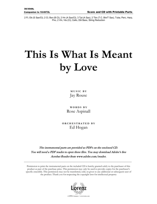 This Is What Is Meant by Love - Orchestral Score and Parts