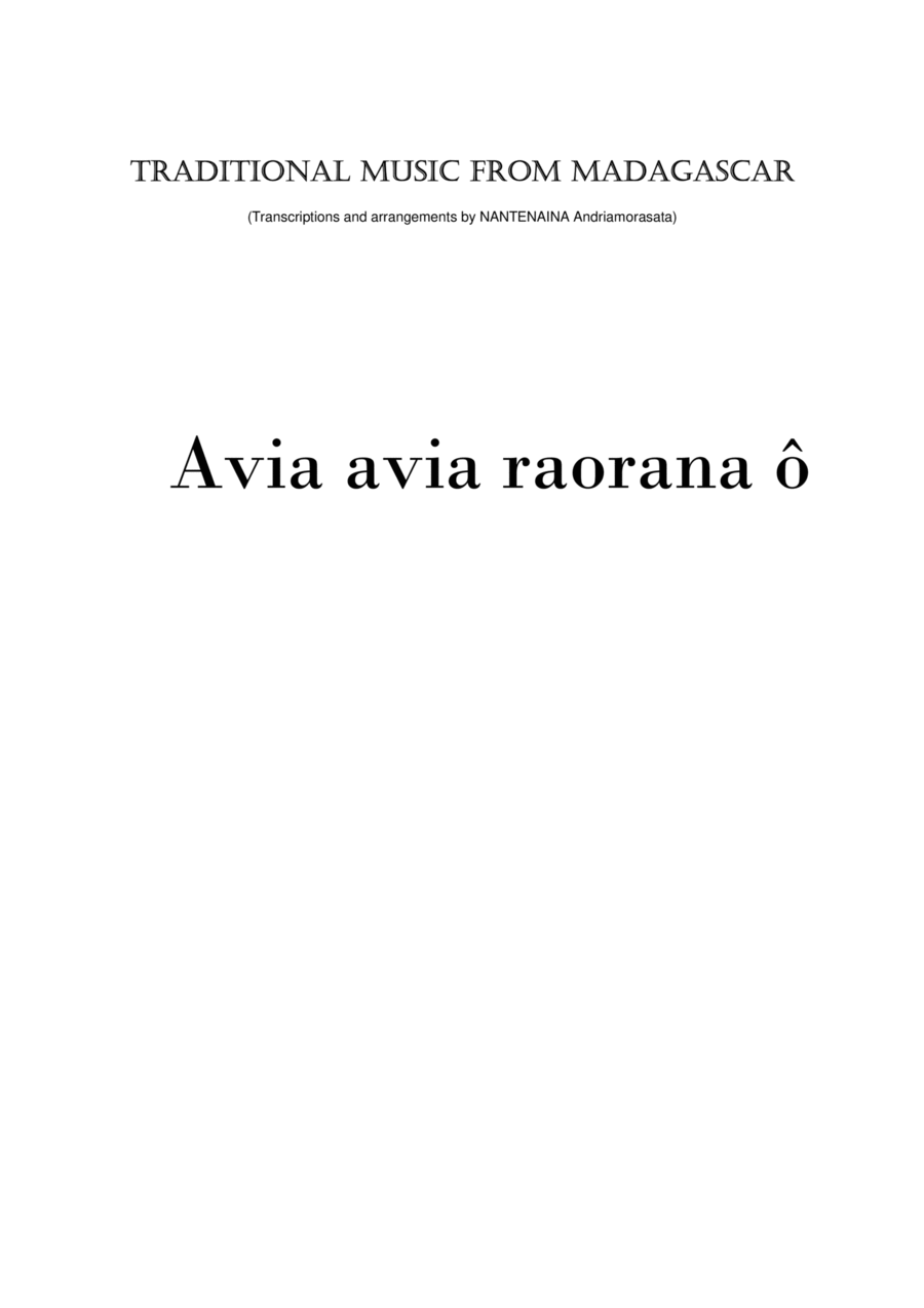 AVIA AVIA RAORANA Ô SA scores gallery preview page 1