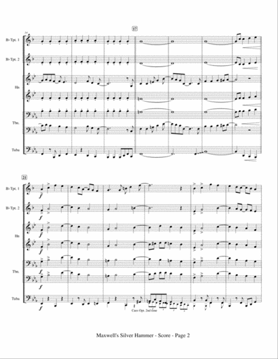 Maxwell's Silver Hammer Brass Ensemble scores gallery preview page 4