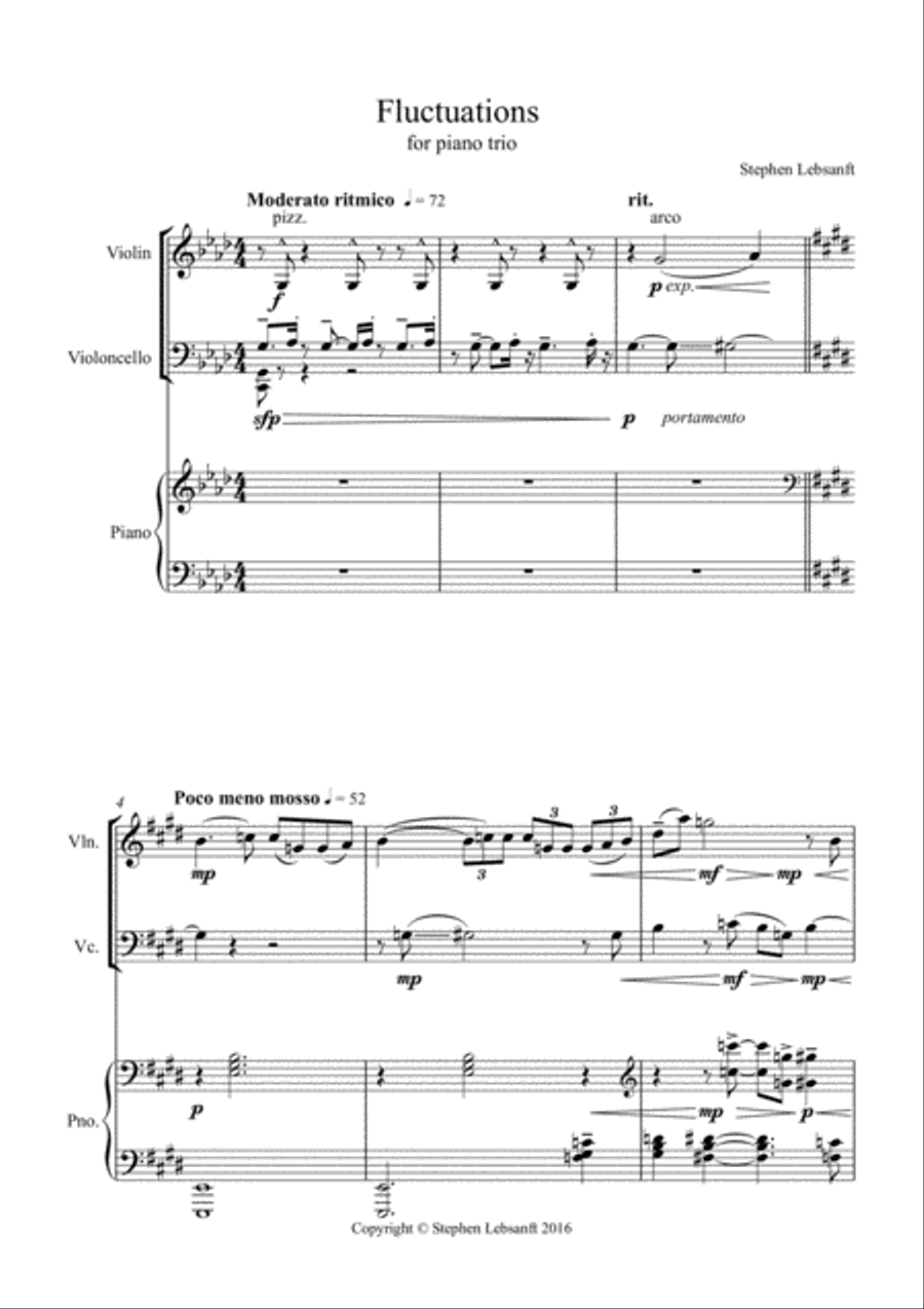 Fluctuations Fluctuations Piano Trio scores gallery preview page 1