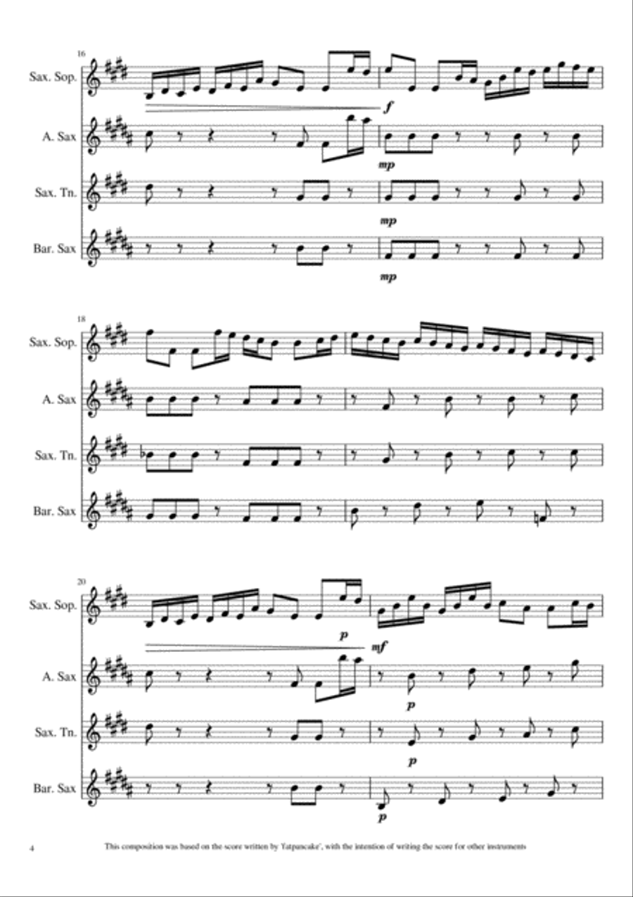 Sailor´s Hornpipe - Saxophone Quartet Saxophone Quartet scores gallery preview page 4