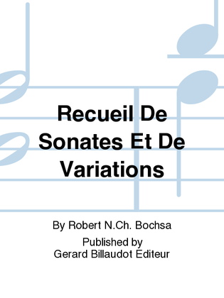 Recueil De Sonates Et De Variations