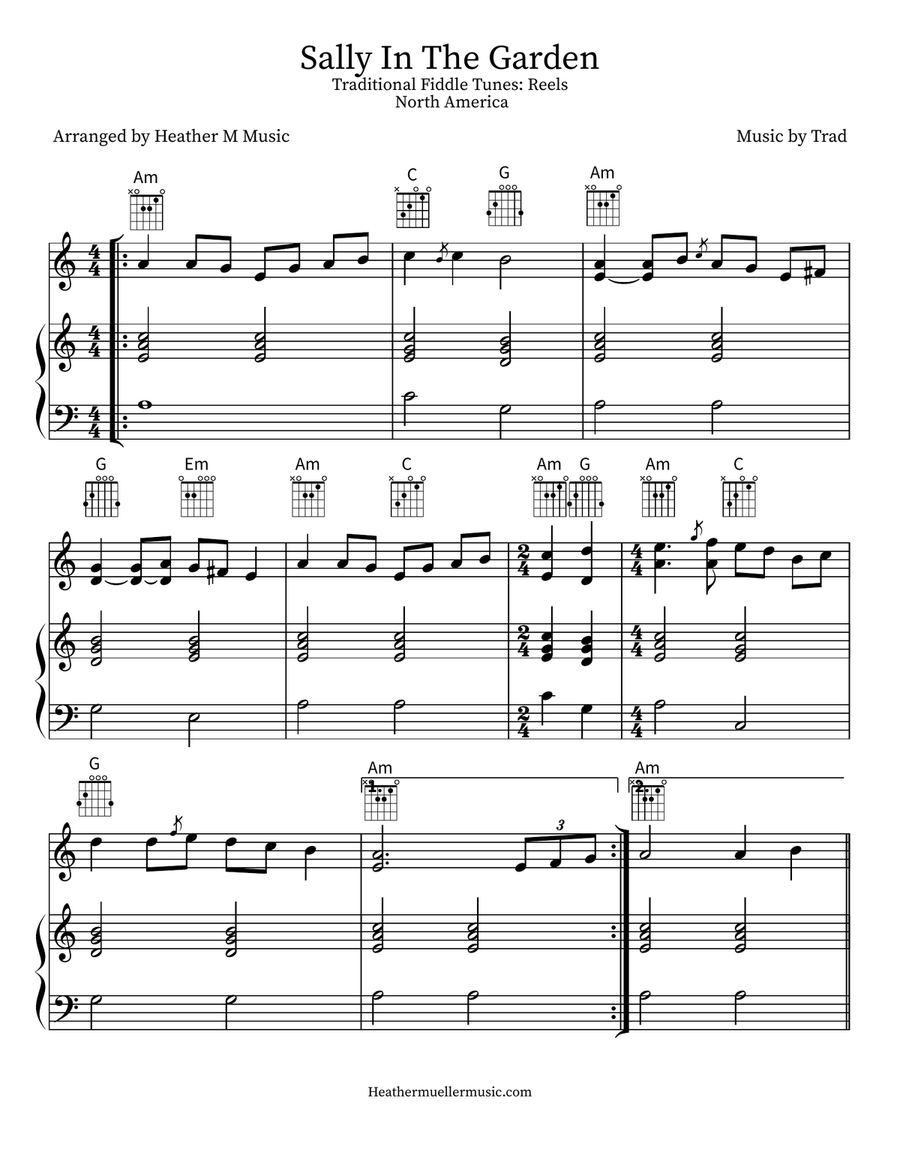 Sally In The Garden Violin Solo scores gallery preview page 1