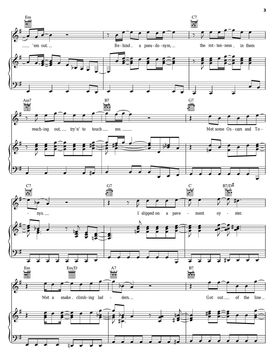Wreck Of The Hesperus Piano, Vocal, Guitar scores gallery preview page 3