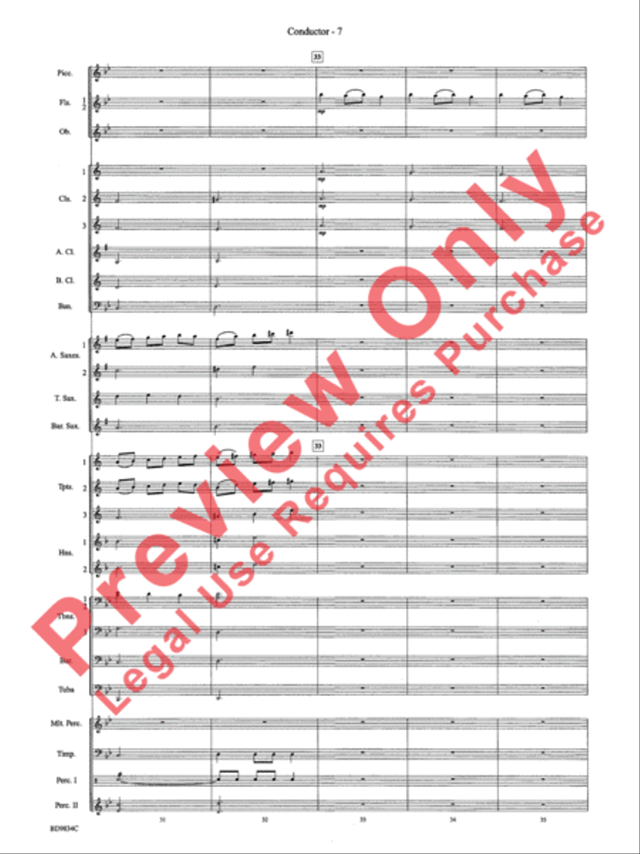 Fantasia for Christmas (based on The Ukrainian Bell Carol) Concert Band scores gallery preview page 10