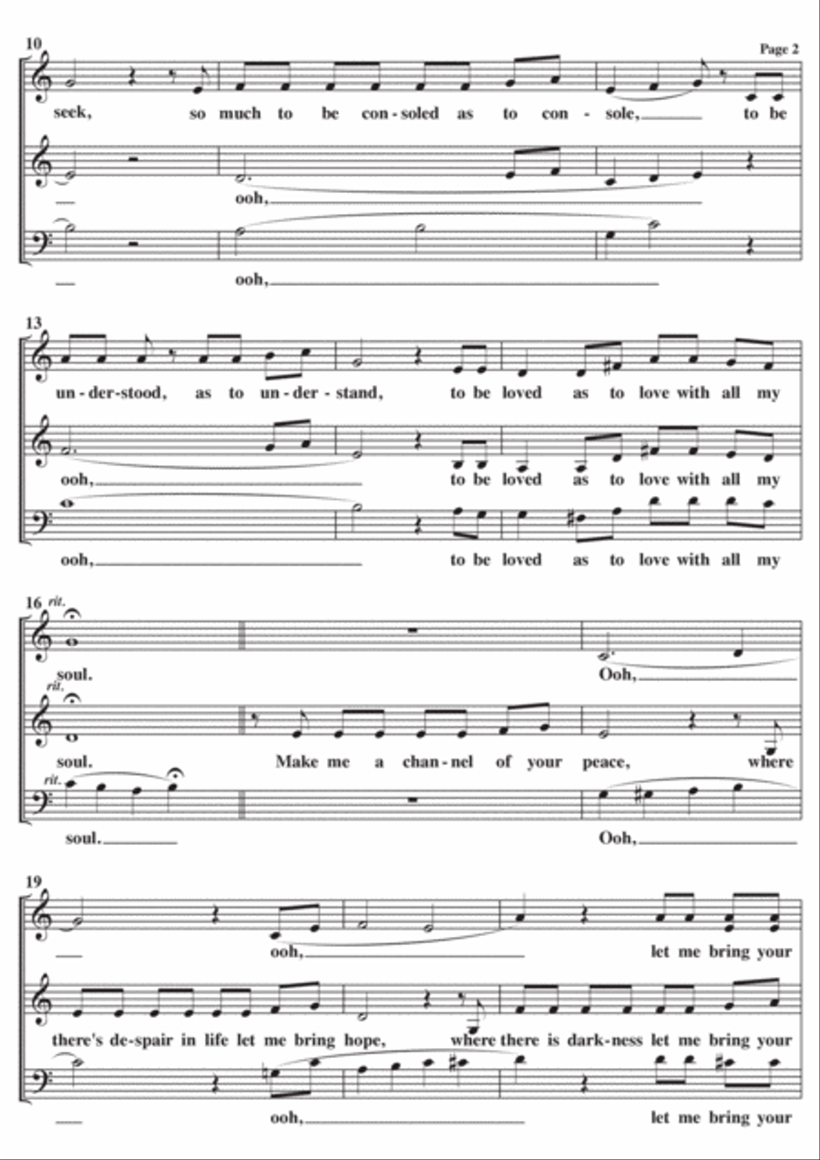 Make Me A Channel Of Your Peace (prayer Of St. Francis) 3-Part scores gallery preview page 2