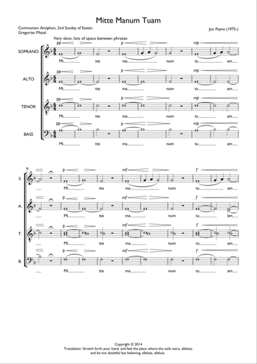 Mitte Manum Tuam Mitte Manum Tuam 4-Part scores gallery preview page 1