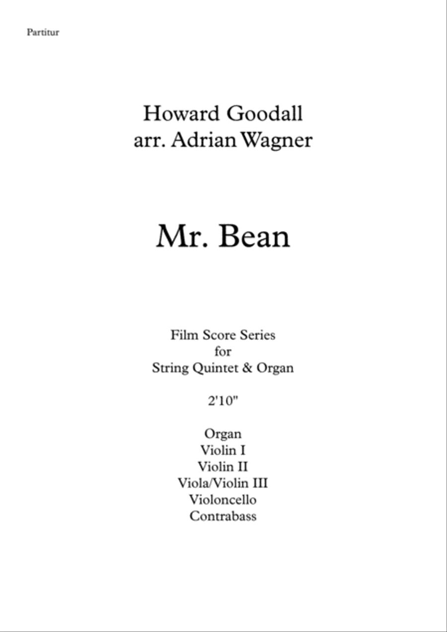 Mr. Bean Animated Series Theme String Quintet scores gallery preview page 2