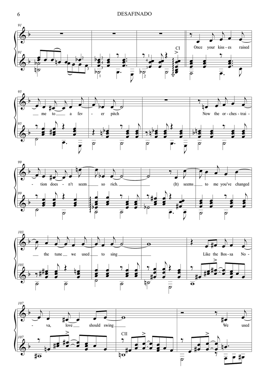 Desafinado Desafinado Piano, Vocal, Guitar scores gallery preview page 6