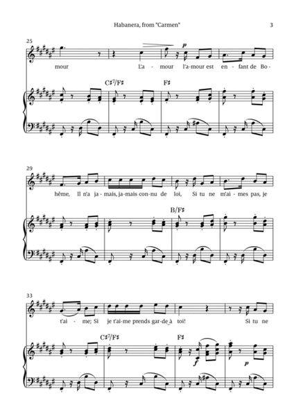 Habanera (for soprano - F# minor/major) image number null