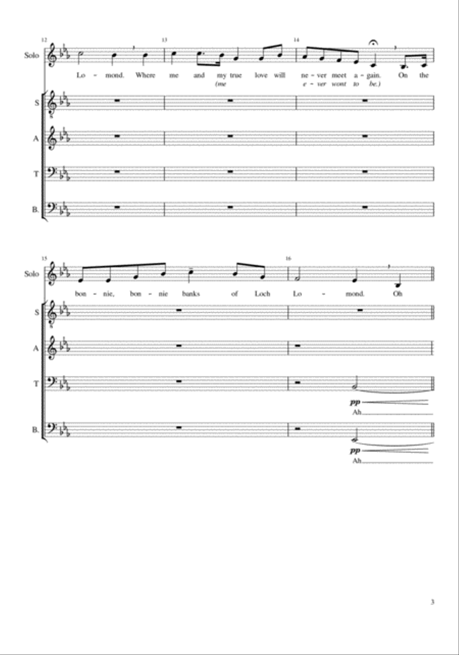 Loch Lomond (SATB) 4-Part scores gallery preview page 3