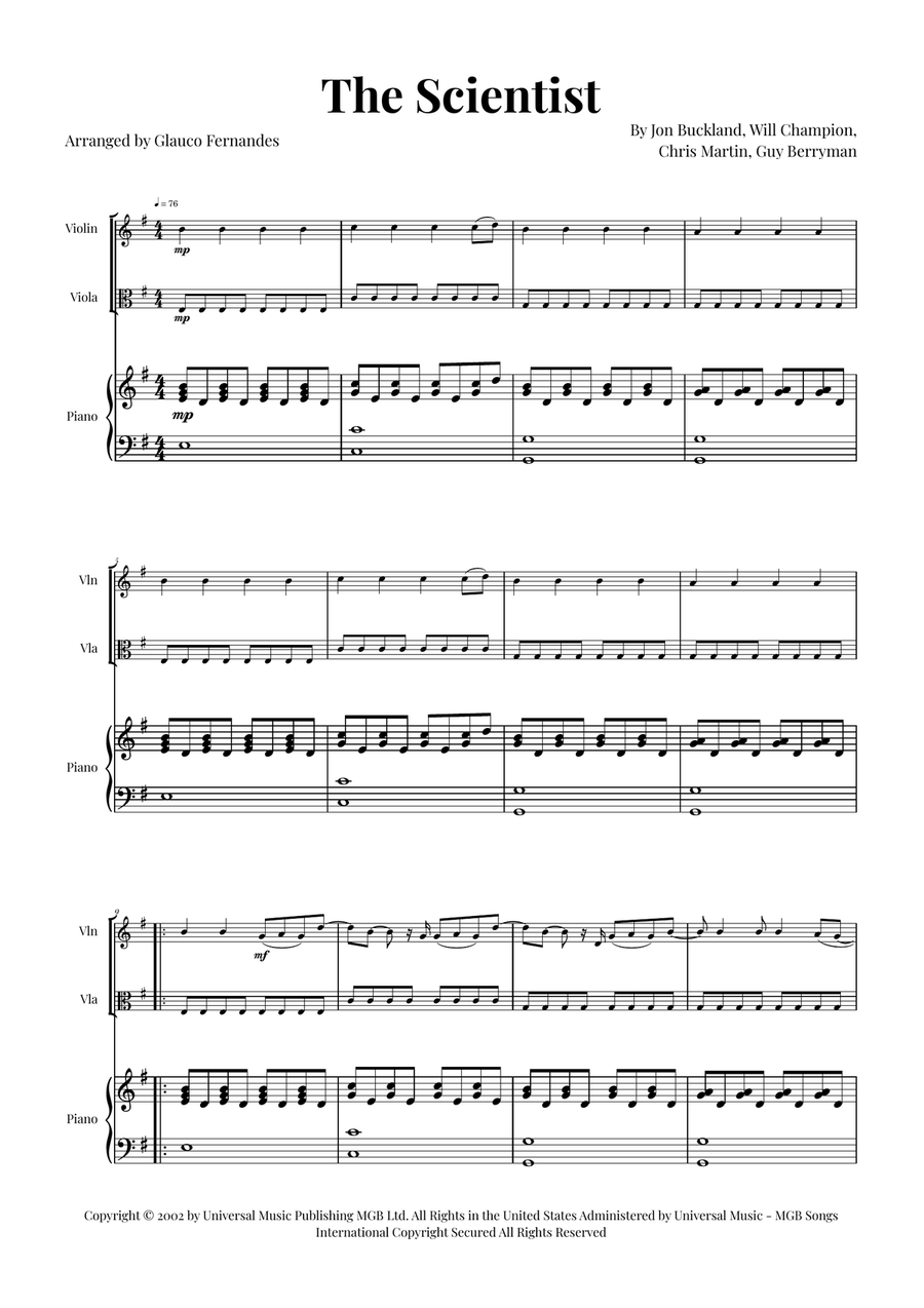 The Scientist String Duet scores gallery preview page 1