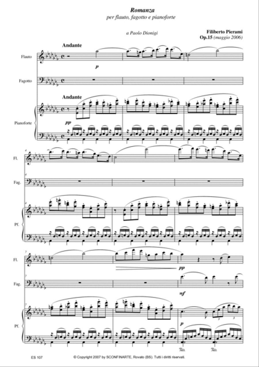 Filiberto PIERAMI: ROMANZA (op.15) (ES 107) Piano scores gallery preview page 3