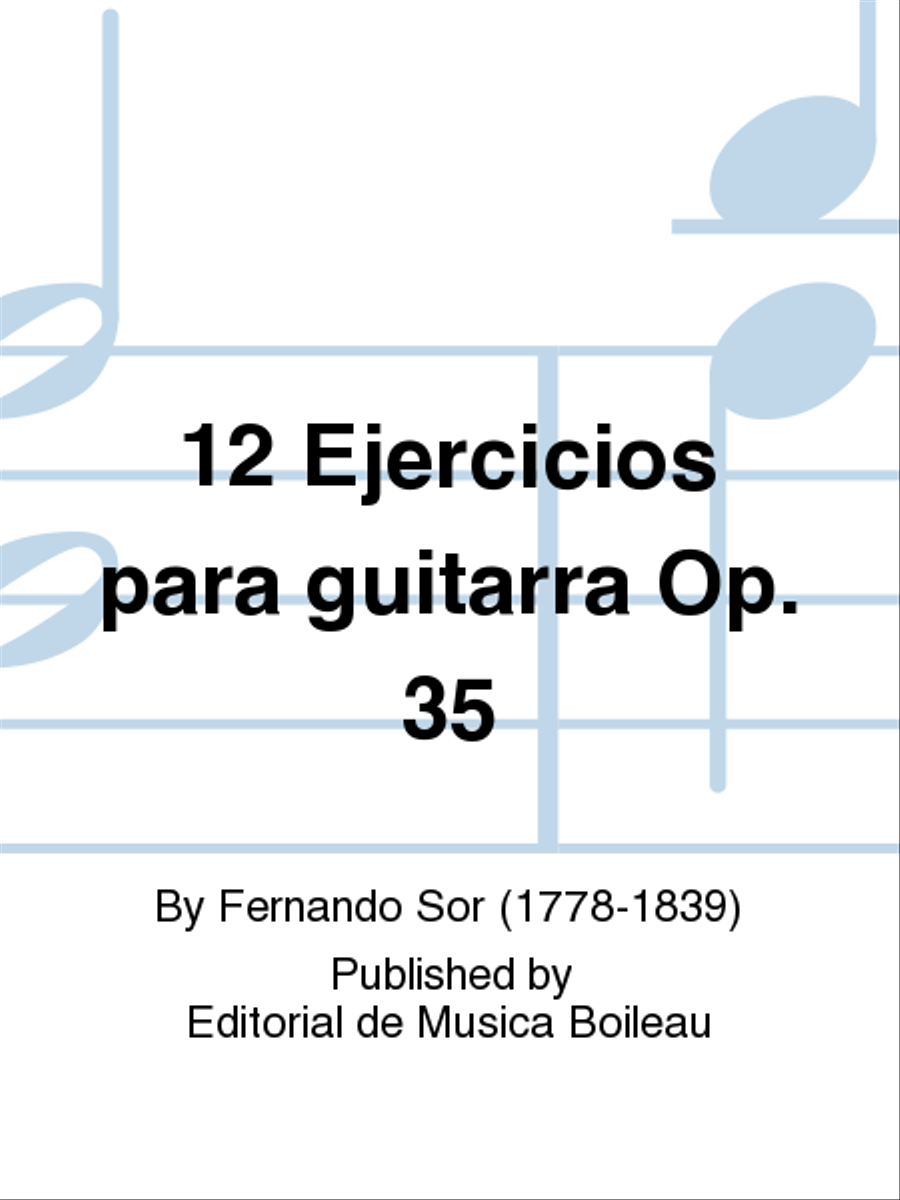 12 Ejercicios para guitarra Op. 35 Guitar scores gallery preview page 1