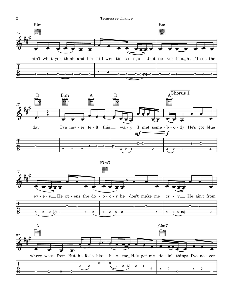 Tennessee Orange Tennessee Orange Acoustic Guitar scores gallery preview page 2