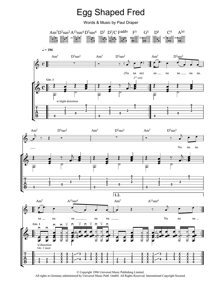 Egg Shaped Fred Egg Shaped Fred Acoustic Guitar scores gallery preview page 1