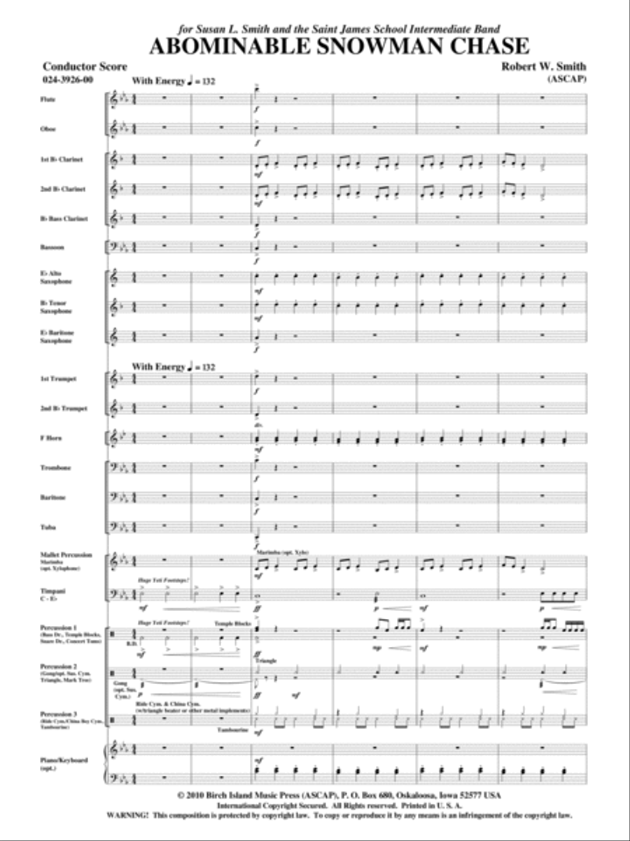 Abominable Snowman Chase Concert Band scores gallery preview page 2