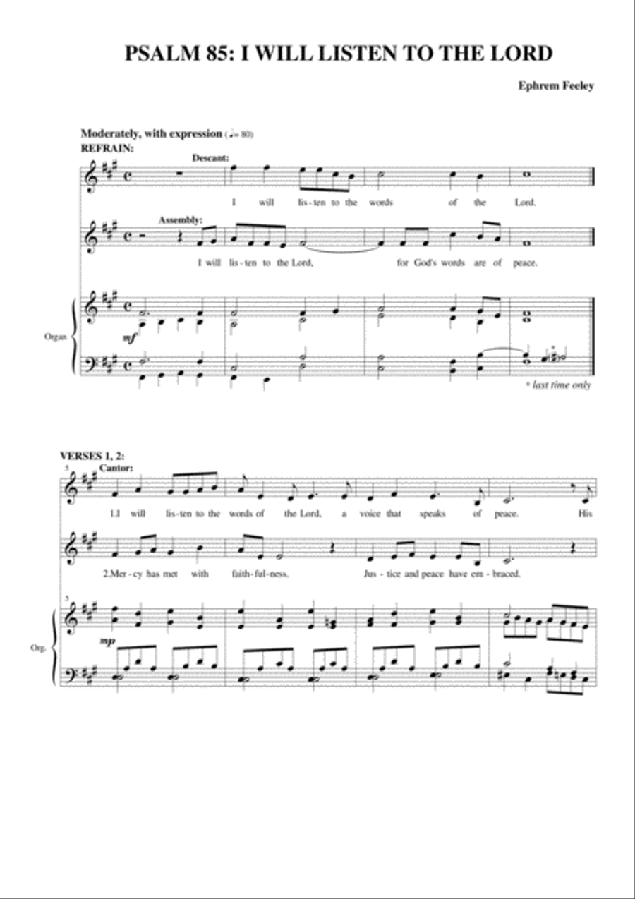 Psalm 85: I will Listen to the Lord Choir scores gallery preview page 2