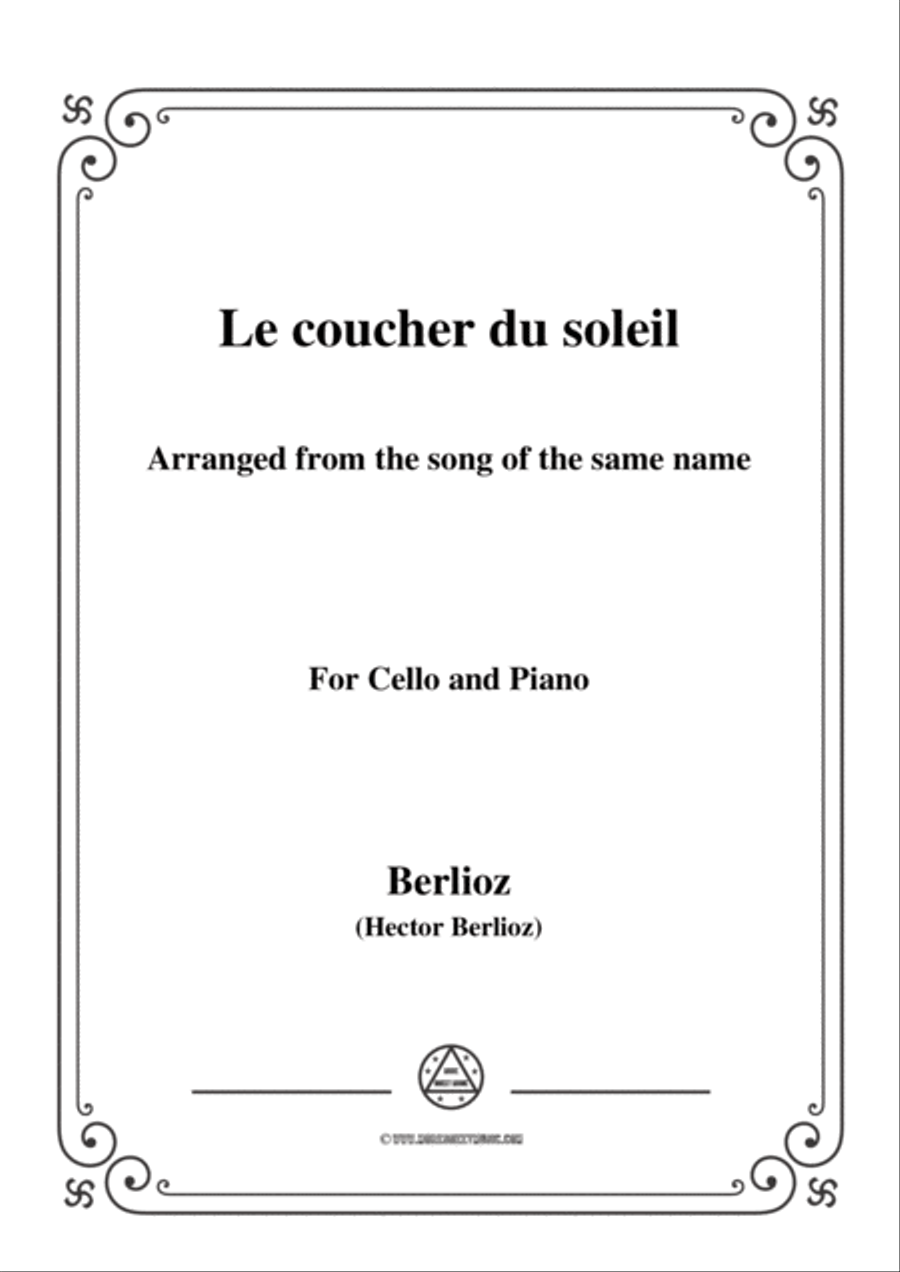 Berlioz-Le coucher du soleil,for Cello and Piano Voice scores gallery preview page 1