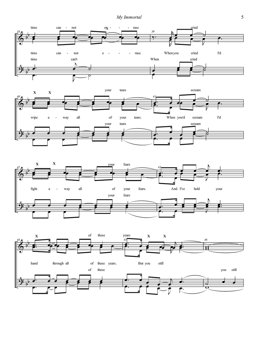 My Immortal SSAA scores gallery preview page 5