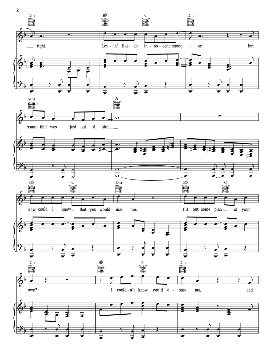 If It Wasn't For Bad Piano, Vocal, Guitar scores gallery preview page 2