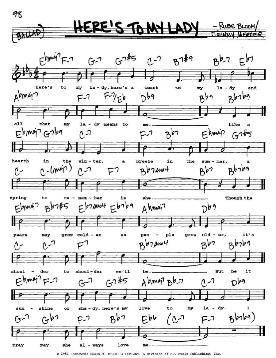 Here's To My Lady Here's To My Lady Voice scores gallery preview page 1