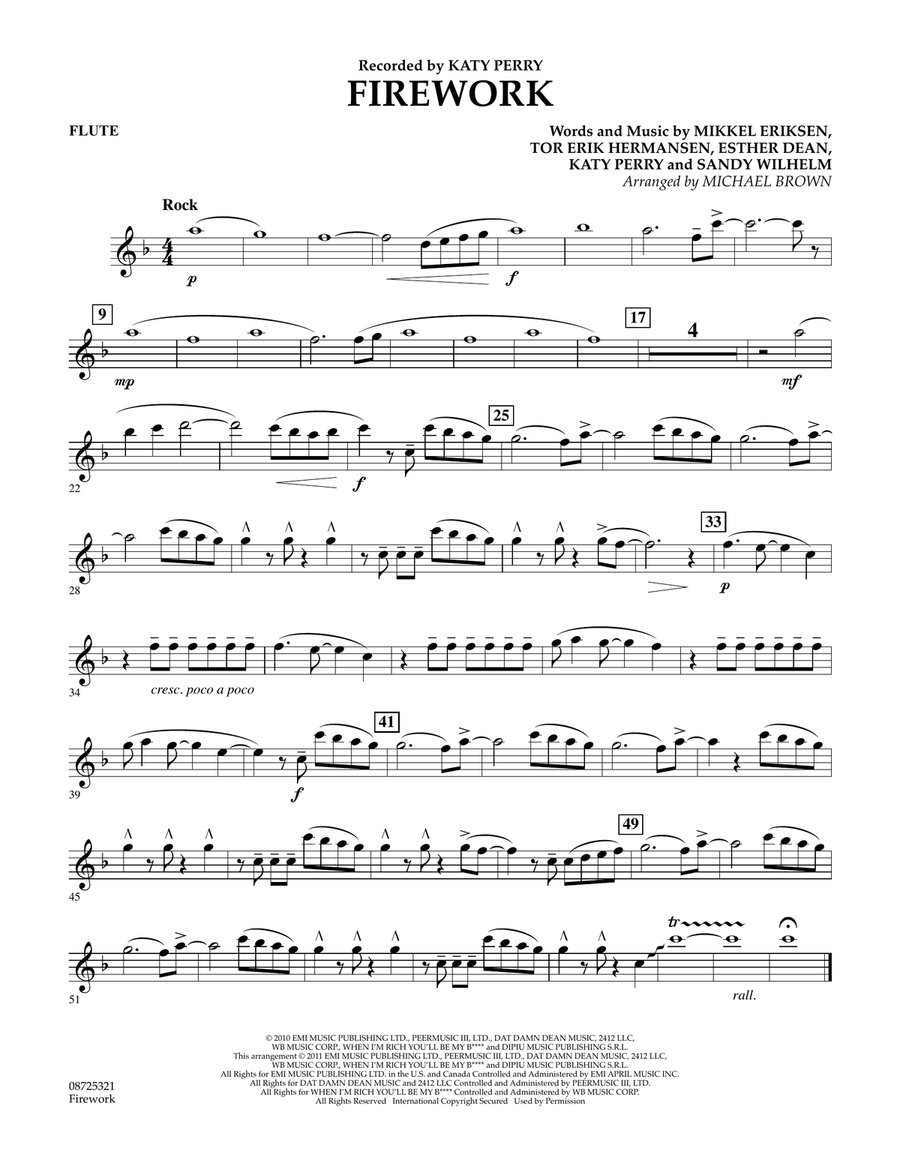 Firework - Flute Concert Band scores gallery preview page 1