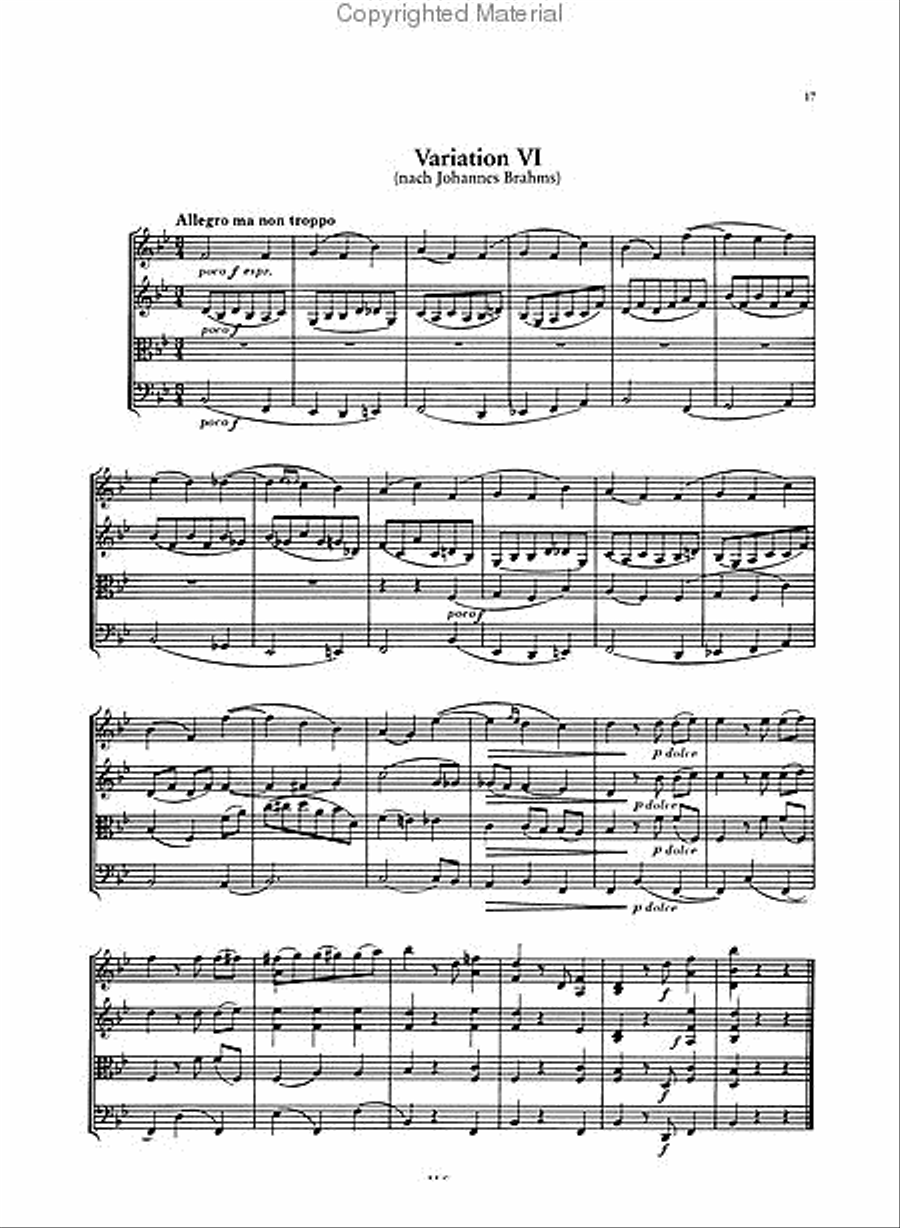 Variations on Happy Birthday for String Quartet String Quartet scores gallery preview page 3