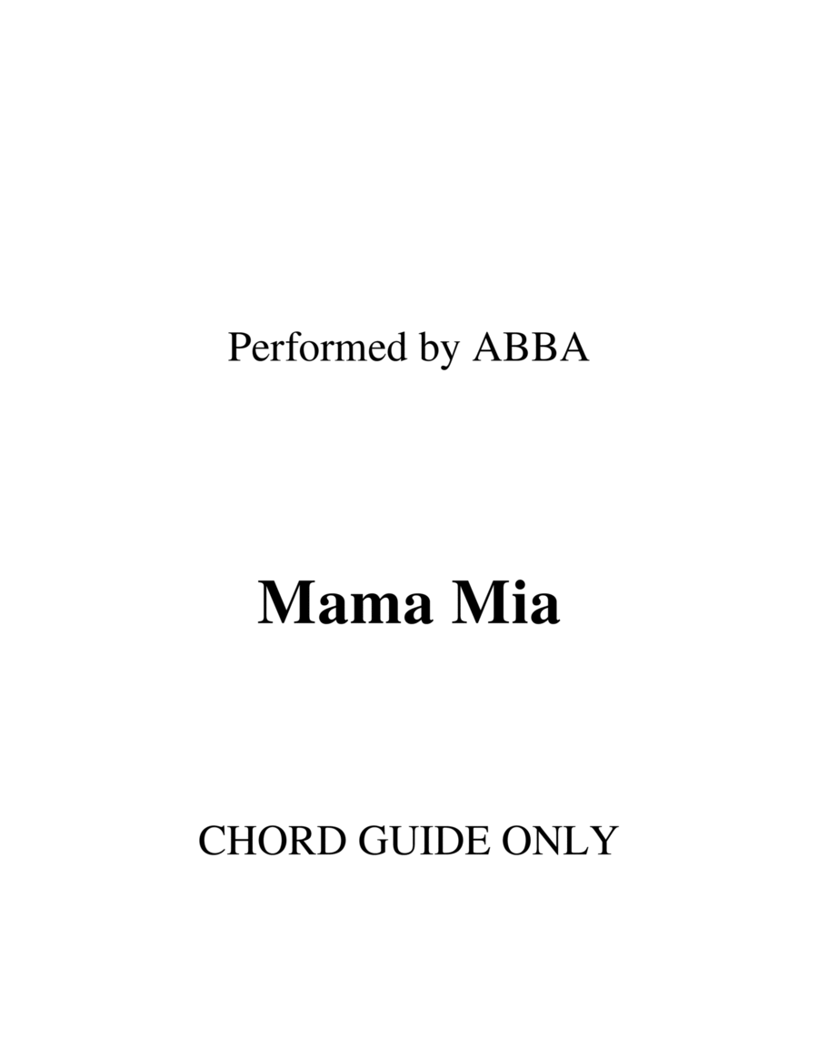 Mama Mia Mama Mia Piano scores gallery preview page 1