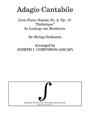 Adagio Cantabile from Piano Sonata No. 8, Op. 13 "Pathetique" for String Orchestra