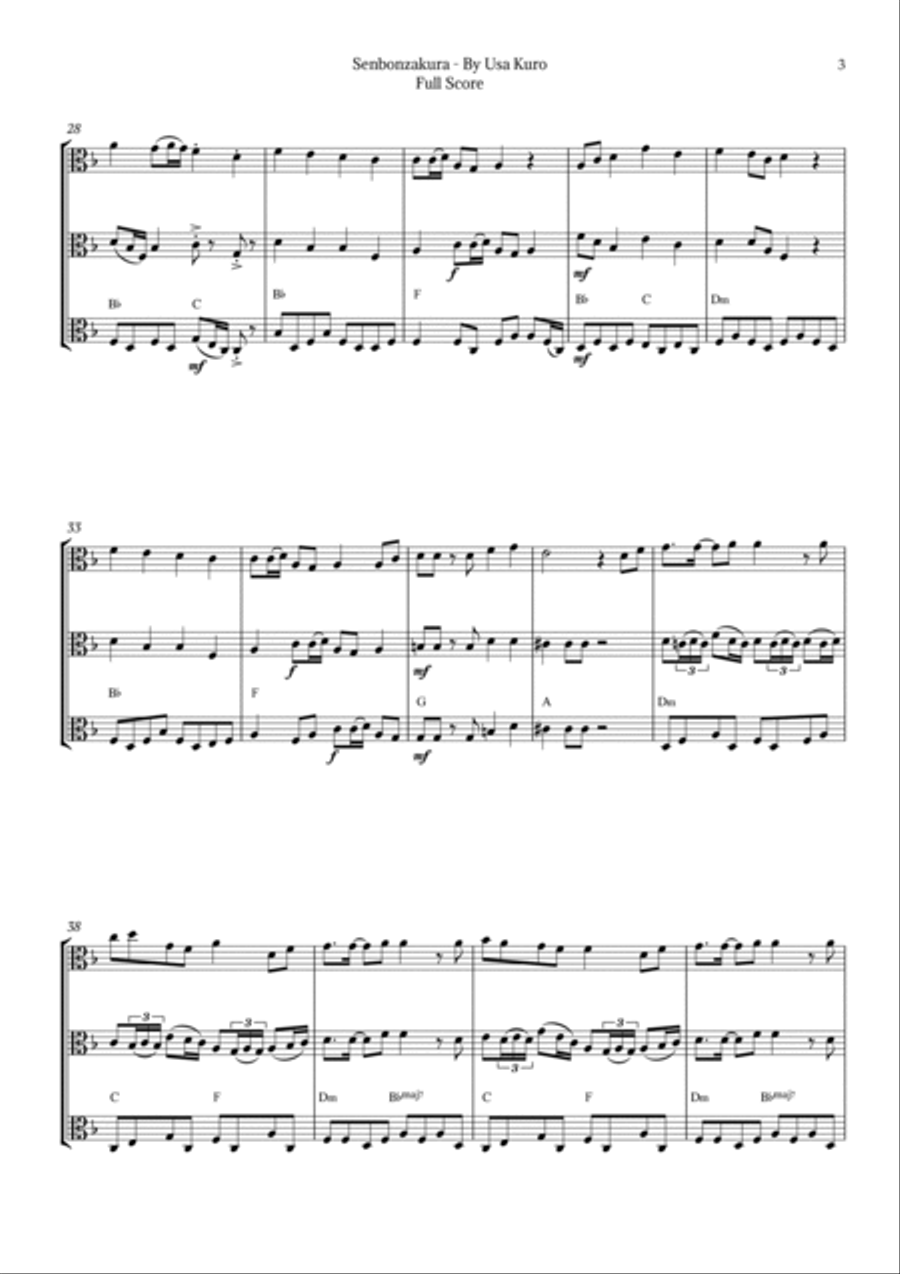 Senbonzakura String Trio scores gallery preview page 3