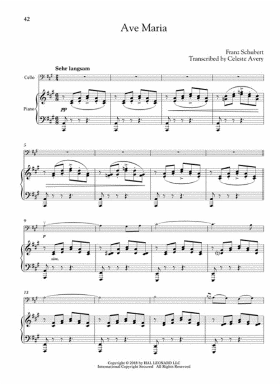 Wedding Music for Classical Players – Cello and Piano Piano Accompaniment scores gallery preview page 5