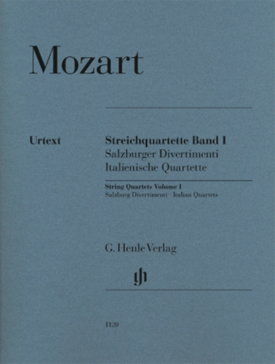 String Quartets Volume 1 (Italian Quartets, Salzburg Divertimenti) String Quartet scores gallery preview page 1