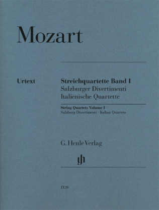 Book cover for String Quartets Volume 1 (Italian Quartets, Salzburg Divertimenti)