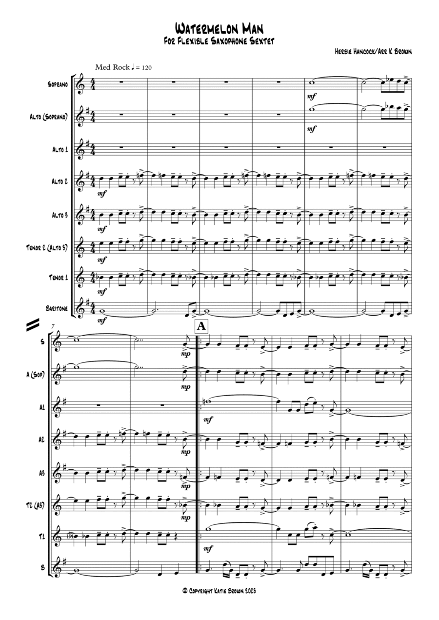 Watermelon Man Watermelon Man Woodwind Ensemble scores gallery preview page 1